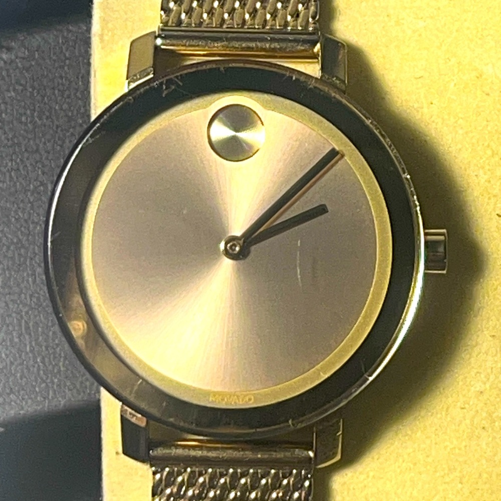 Women’s gold movado bold evolution 2.0 in excellent condition.